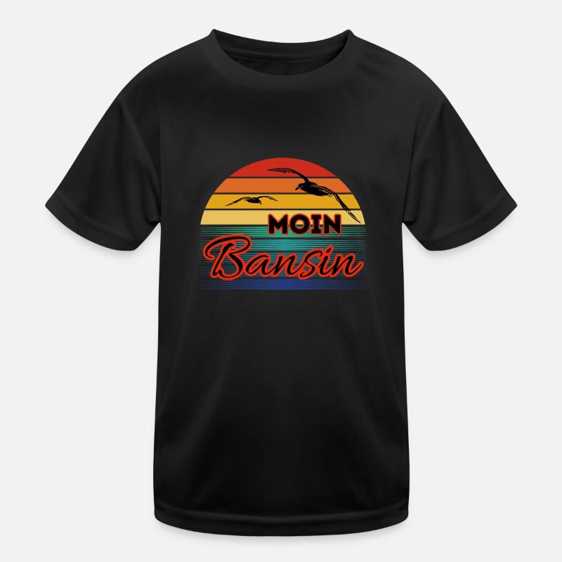 Moin Basin mit Möwe im Retro Style-Bansin Kinder Funktions-T-Shirt