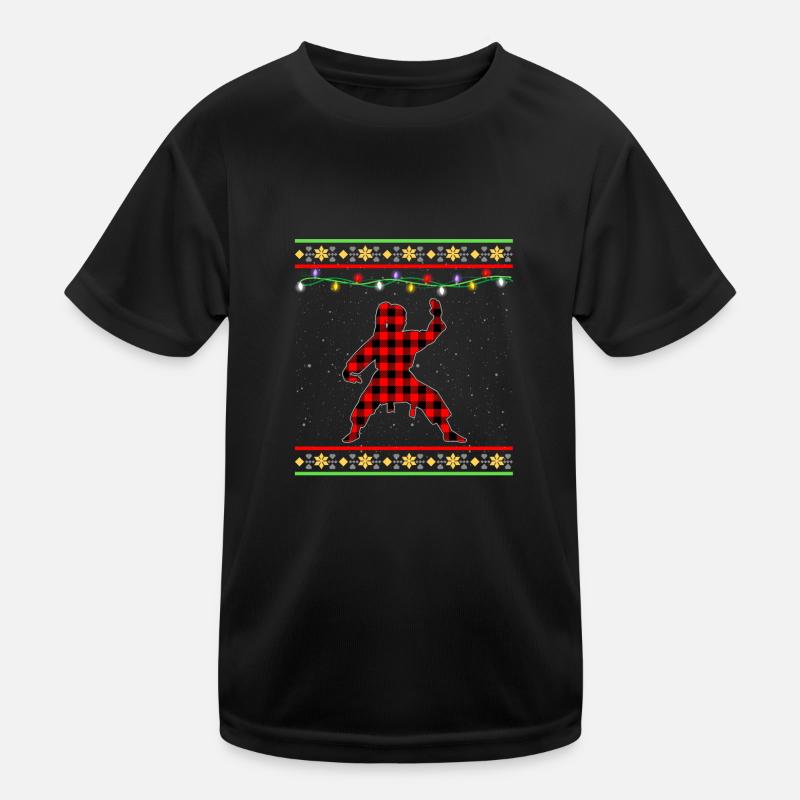 Karate Weihnachten Kinder Funktions-T-Shirt