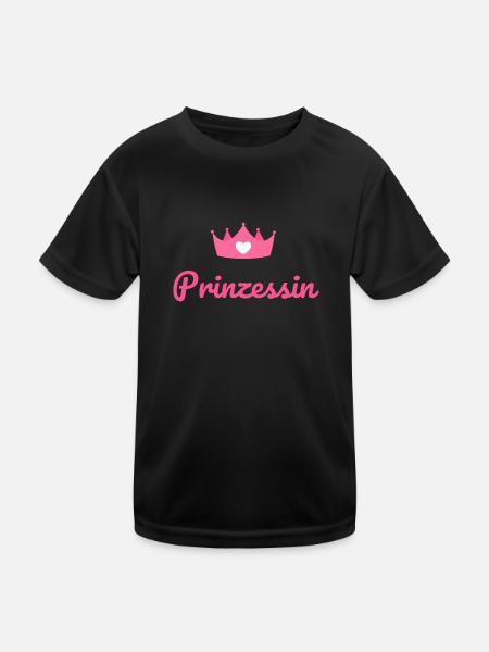 Prinzessin - Kinder Funktions-T-Shirt - Schwarz - Vorne