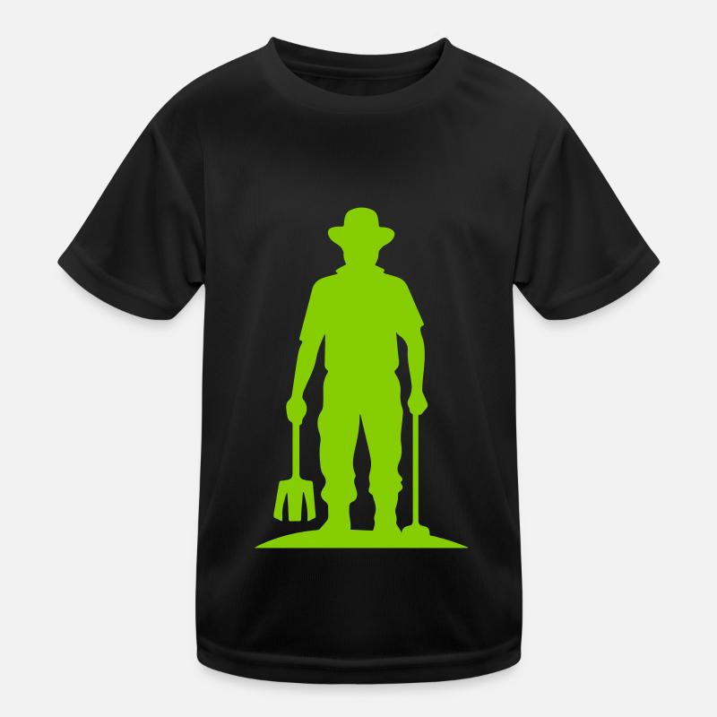 Farmer Silhouette Kids Functional T-Shirt