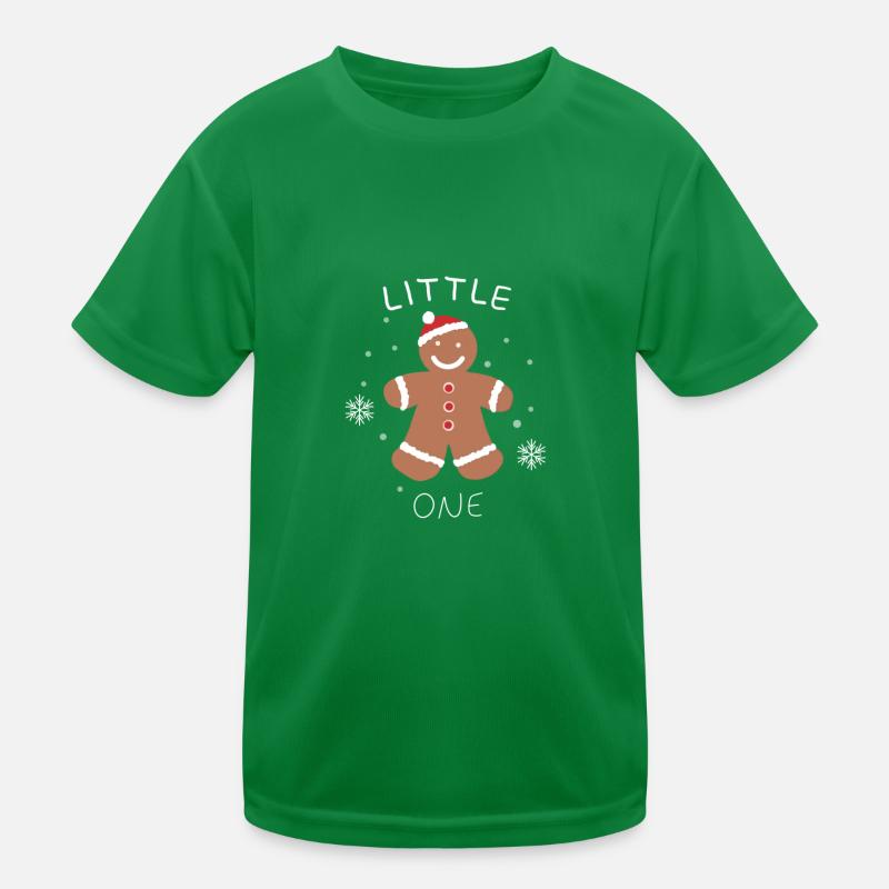 Lebkuchenmann mit Weihnachtsmütze Kinder Funktions-T-Shirt