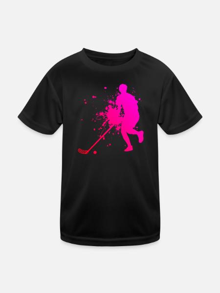 Salibandy Floorball Women's Innebandy Floorball - Kids Functional T-Shirt - black - Front