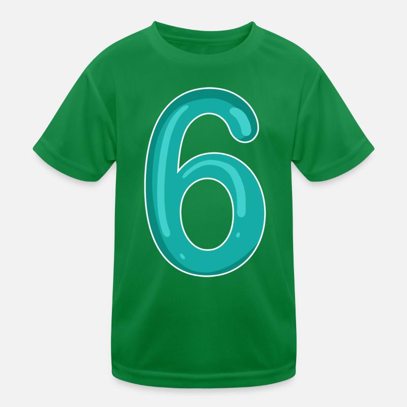 Zahl 6 Nummer Kinder Funktions-T-Shirt