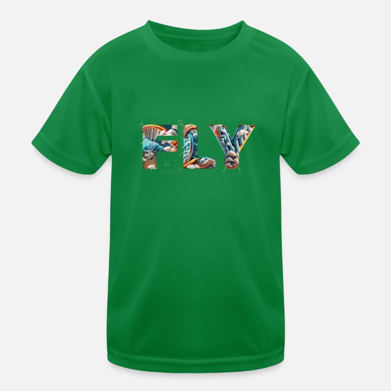 Firefly FLY paraglider and clouds 20286 Kinder Funktions-T-Shirt
