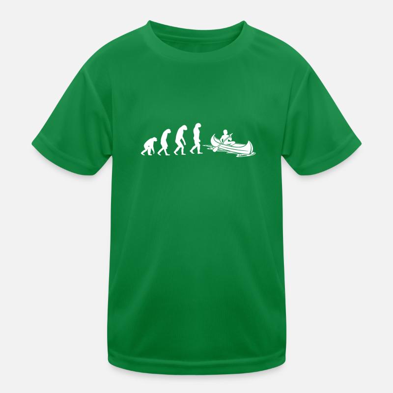 Kanu Kajak Fahrer Evolution Motiv Kinder Funktions-T-Shirt