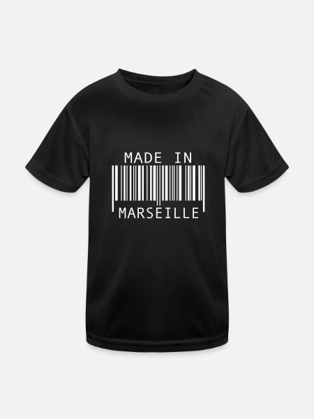 Made in Marseille - Kinder Funktions-T-Shirt - Schwarz - Vorne