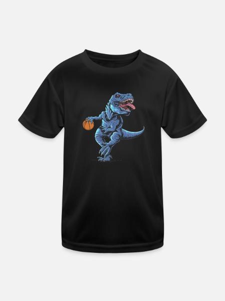 T-rex de basket-ball - T-shirt sport Enfant - noir - Devant