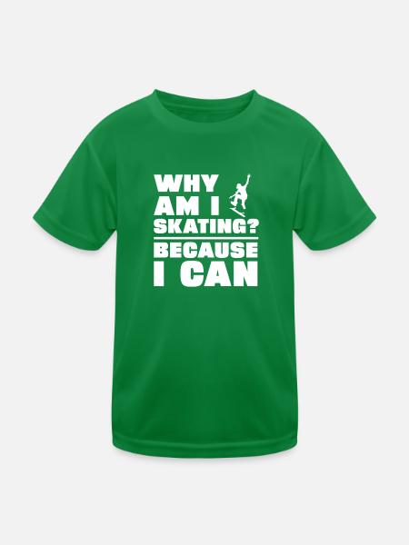Skating - Kids Functional T-Shirt - kelly green - Front