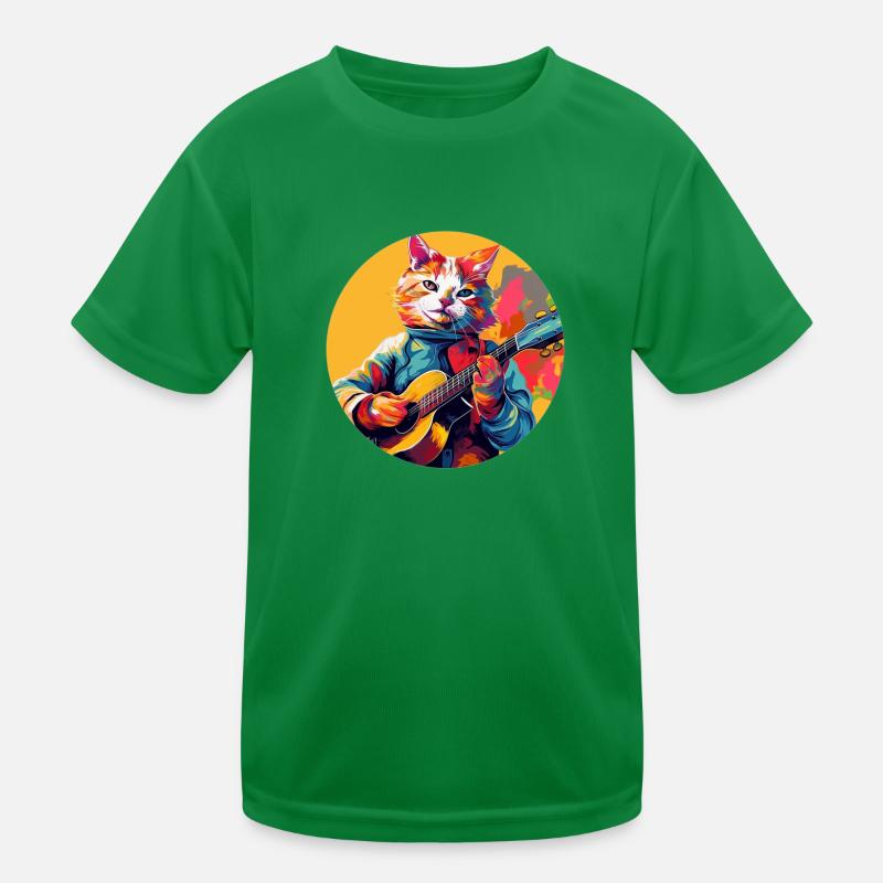 Cat joue de la guitare T-shirt sport Enfant