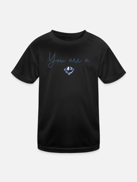 Du bist ein Diamant - Kinder Funktions-T-Shirt - Schwarz