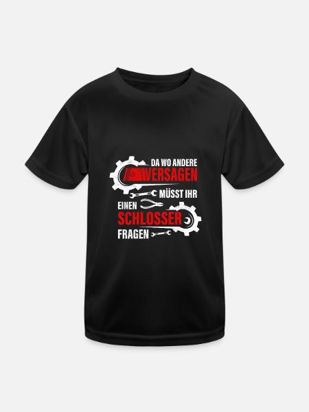 Schlosser Stahl Geschenkidee - Kinder Funktions-T-Shirt - Schwarz - Vorne