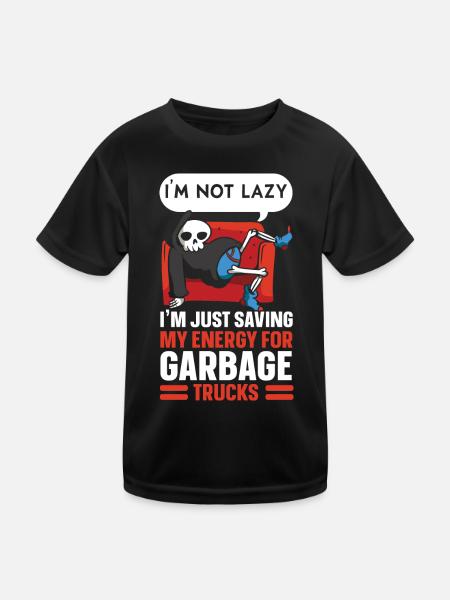Garbage Truck Trash Collector Recycling Abfälle - Kinder Funktions-T-Shirt - Schwarz - Vorne