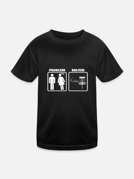 Funny Disc Golf Frisbee Gift - Kids Functional T-Shirt - black - Front