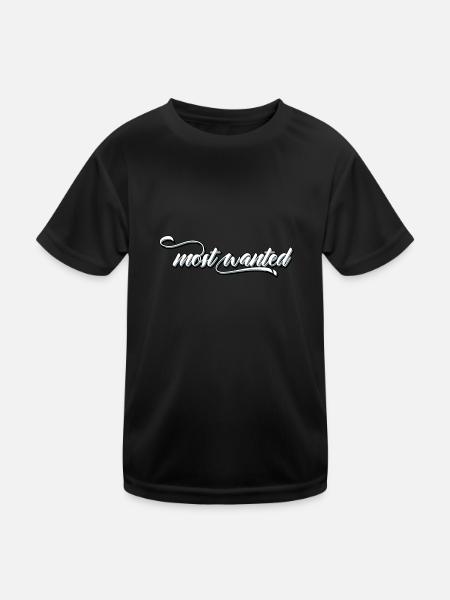 most wanted - Kinder Funktions-T-Shirt - Schwarz - Vorne