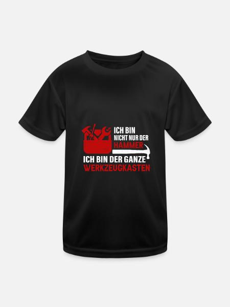 Werkzeugkasten Hammer Handwerker Geschenkidee - Kinder Funktions-T-Shirt - Schwarz - Vorne