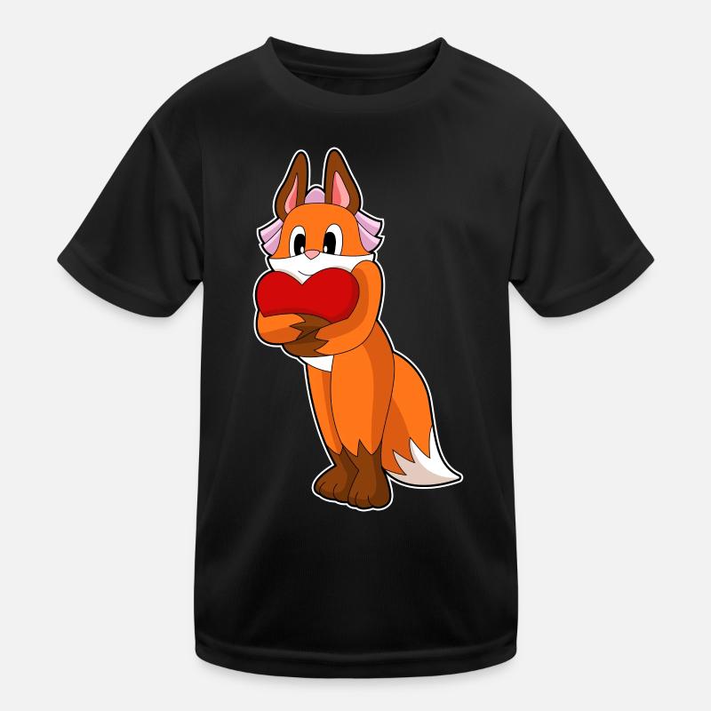 Fuchs Braut Herz Hochzeit Kinder Funktions-T-Shirt