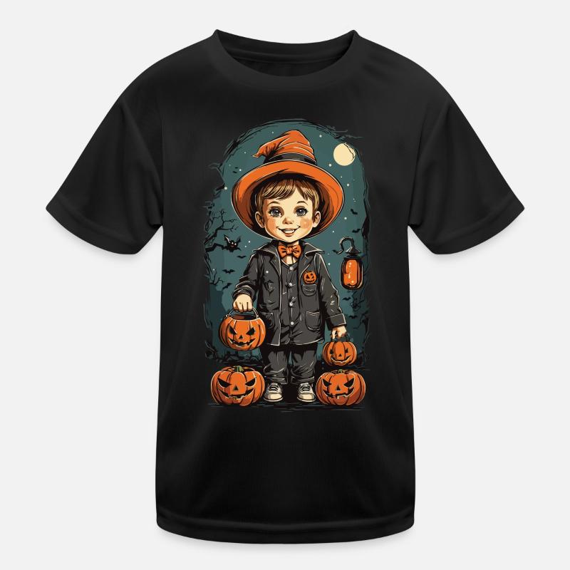 Rétro Halloween Kid Trick or Treat Design T-shirt sport Enfant