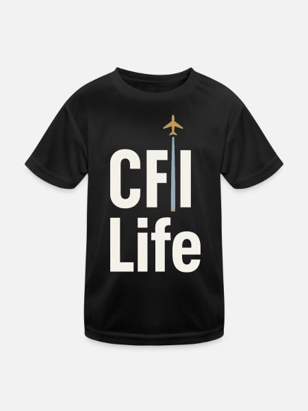 Flight Instructor Cfi Pilot Aviation Instructor - Kids Functional T-Shirt - black - Front