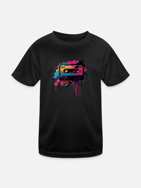 Retro Mixtape - Kids Functional T-Shirt - black