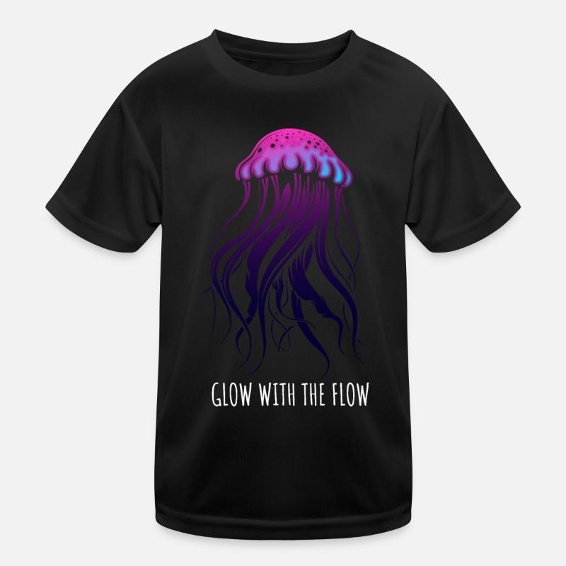 Glow With The Flow, Qualle mit Tentakeln, spruch Kinder Funktions-T-Shirt