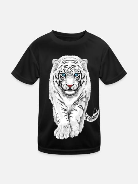 Tigre blanc - T-shirt sport Enfant - noir - Devant