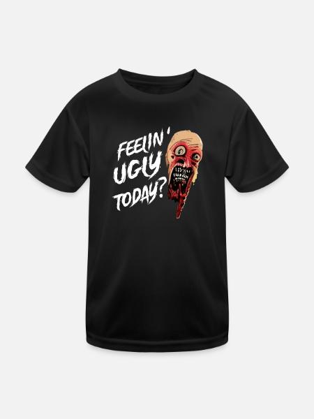 Ugly Monster | Fun-Shirt - Kinder Funktions-T-Shirt - Schwarz - Vorne