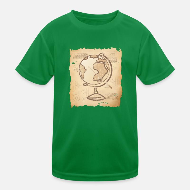 Geography - Vintage Globe & Pointer Kids Functional T-Shirt