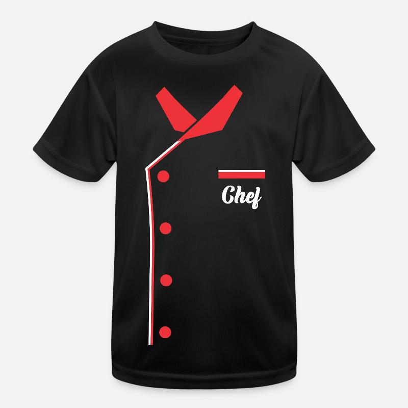 The chef at dinner or in the kitchen - Kids Functional T-Shirt - black