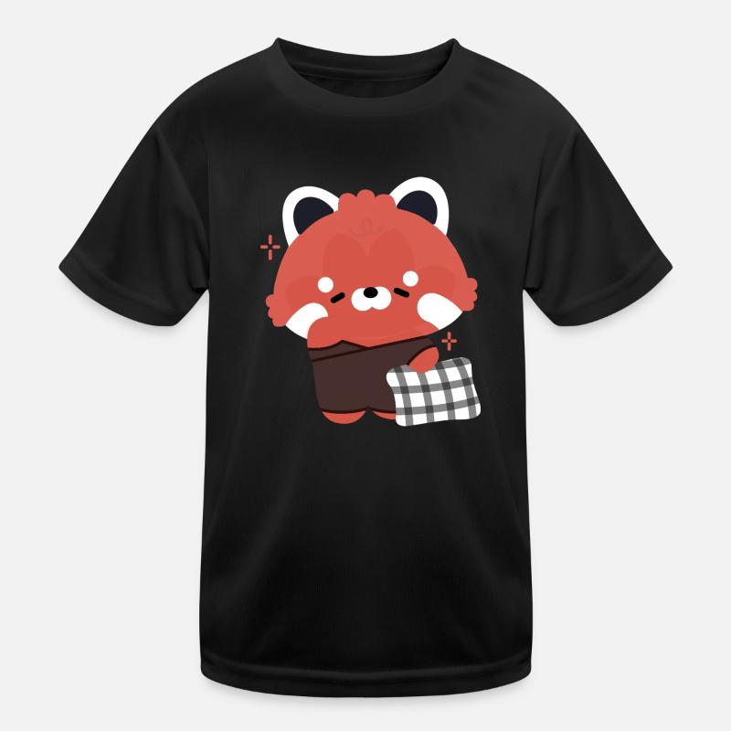 Sleepy Red Panda Kids Functional T-Shirt