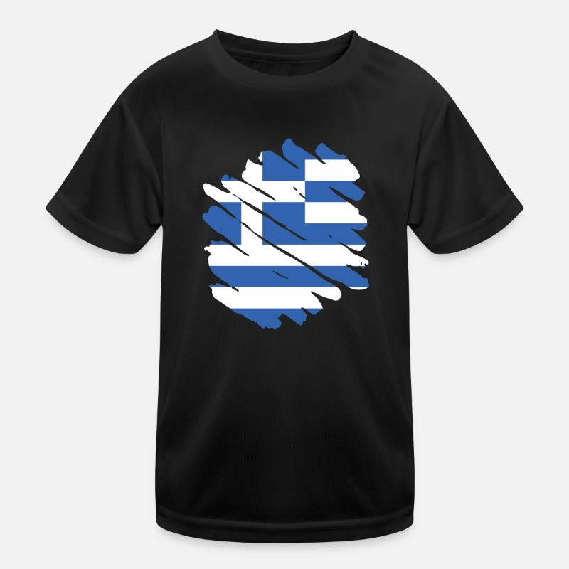 Drapeau de la Grèce Hellas Athènes Drapeau grec T-shirt sport Enfant