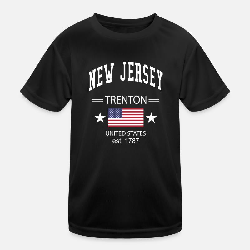 New Jersey - Kinder Funktions-T-Shirt - Schwarz