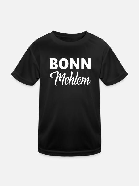 Bonn Mehlem - der Stadtteil am Rhein bei Remagen - Kinder Funktions-T-Shirt - Schwarz - Vorne