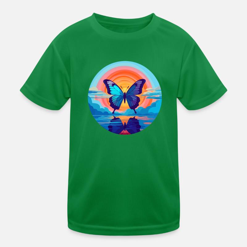 Blue Morpho Butterfly Kids Functional T-Shirt