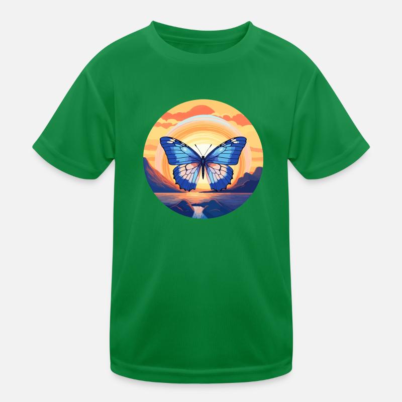 Blue Morpho Butterfly Kids Functional T-Shirt