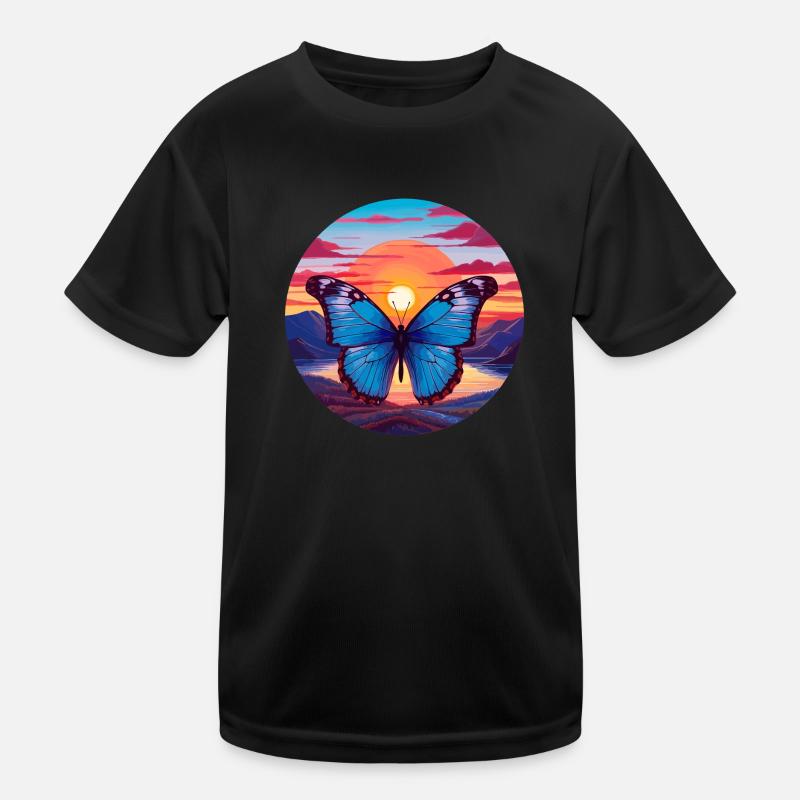 Blue Morpho Butterfly Kids Functional T-Shirt