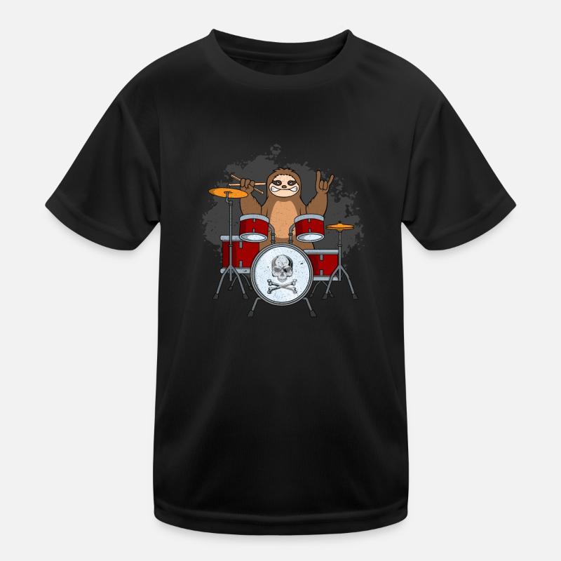 Sloth on drums Kids Functional T-Shirt