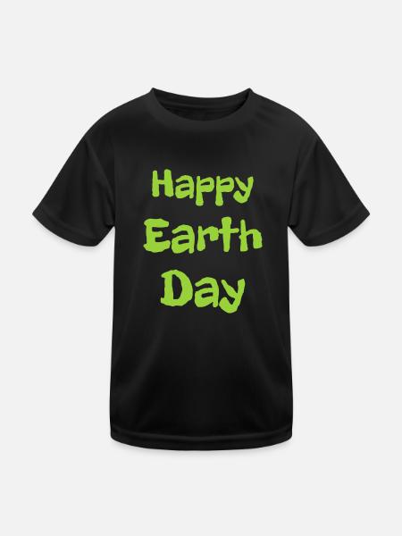 Happy Earth Day - Kids Functional T-Shirt - black - Front