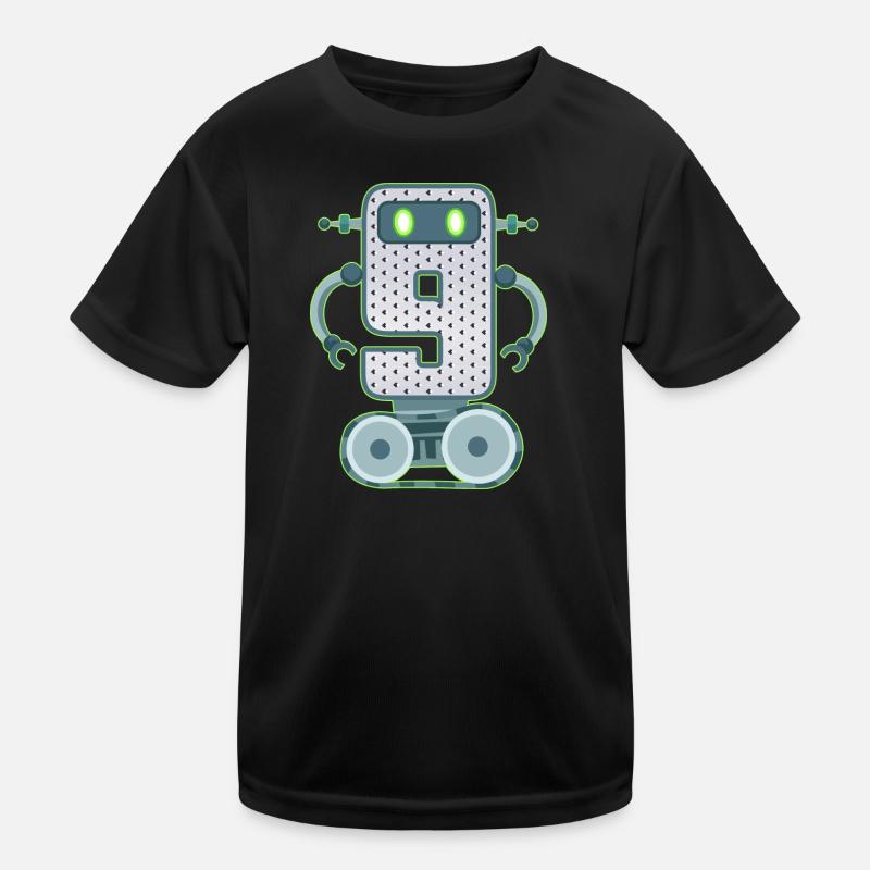 9th birthday of small robot 9 years old technology Kids Functional T-Shirt