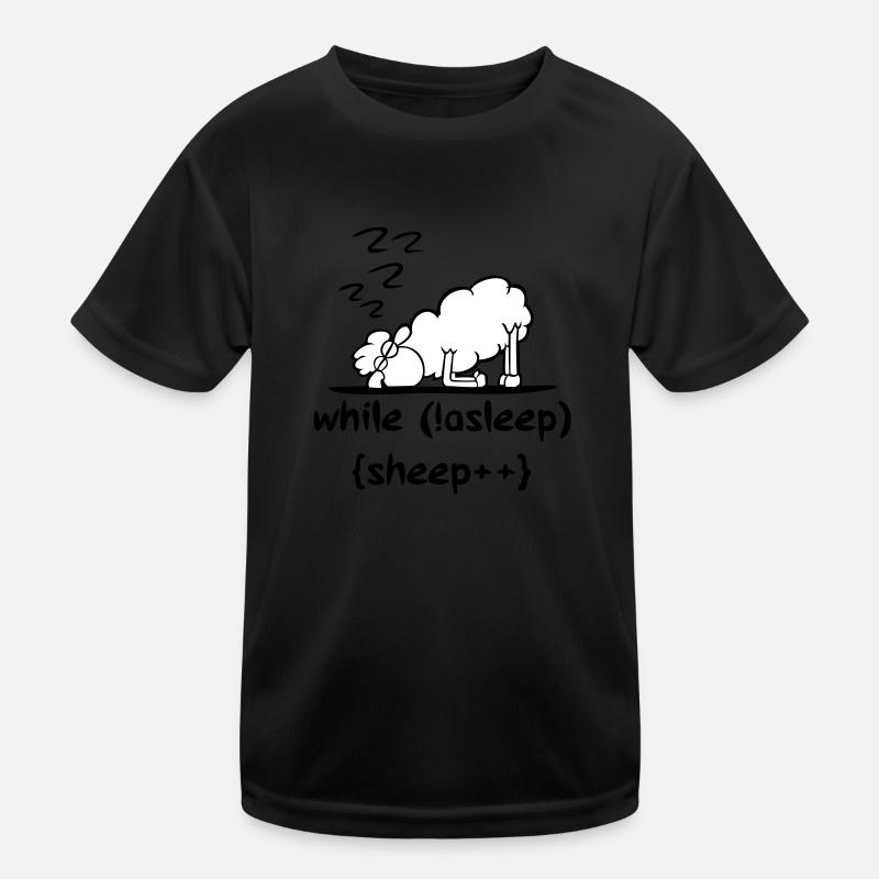 sheep asleep - Kids Functional T-Shirt - black