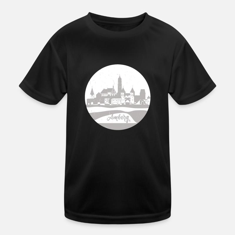 amberg,skyline,grau,kreis,scherenschnitt Kinder Funktions-T-Shirt