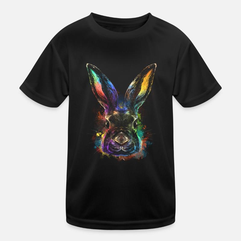 Colorful Rabbit Rabbit Face Rammler Rabbit Rabbit Breeding Kids Functional T-Shirt