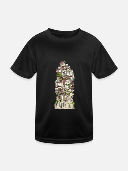 cityscape - Kids Functional T-Shirt - black - Front