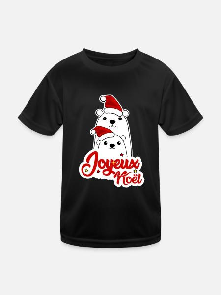 Joyeux Noel Noël fêter noël - T-shirt sport Enfant - noir - Devant