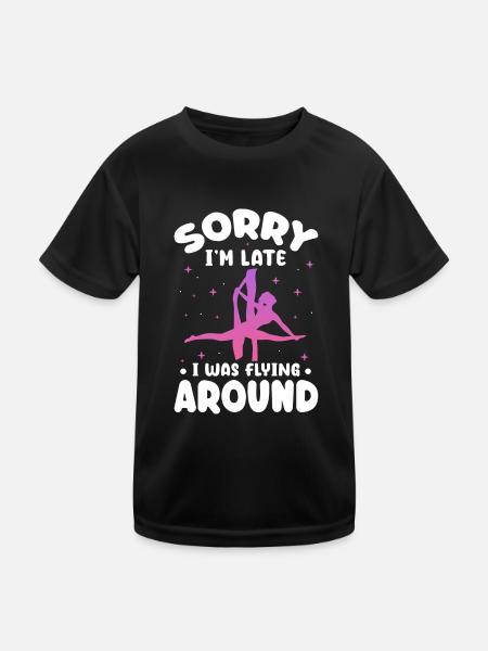 sorry Im late I was flying around Design - Kids Functional T-Shirt - black - Front