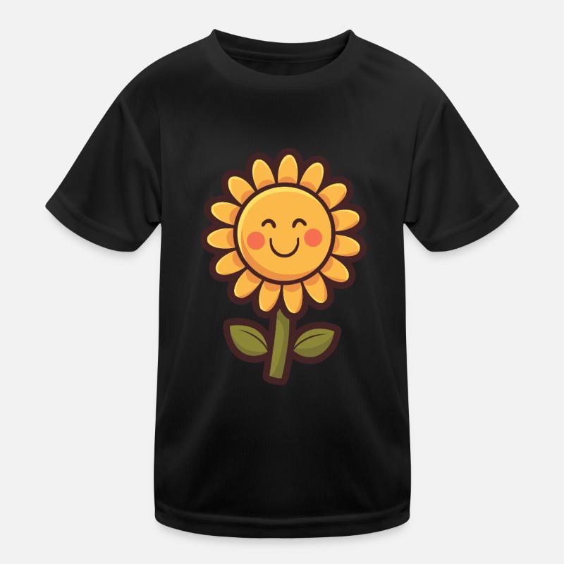 Fleurs de tournesol douces style bande dessinée T-shirt sport Enfant