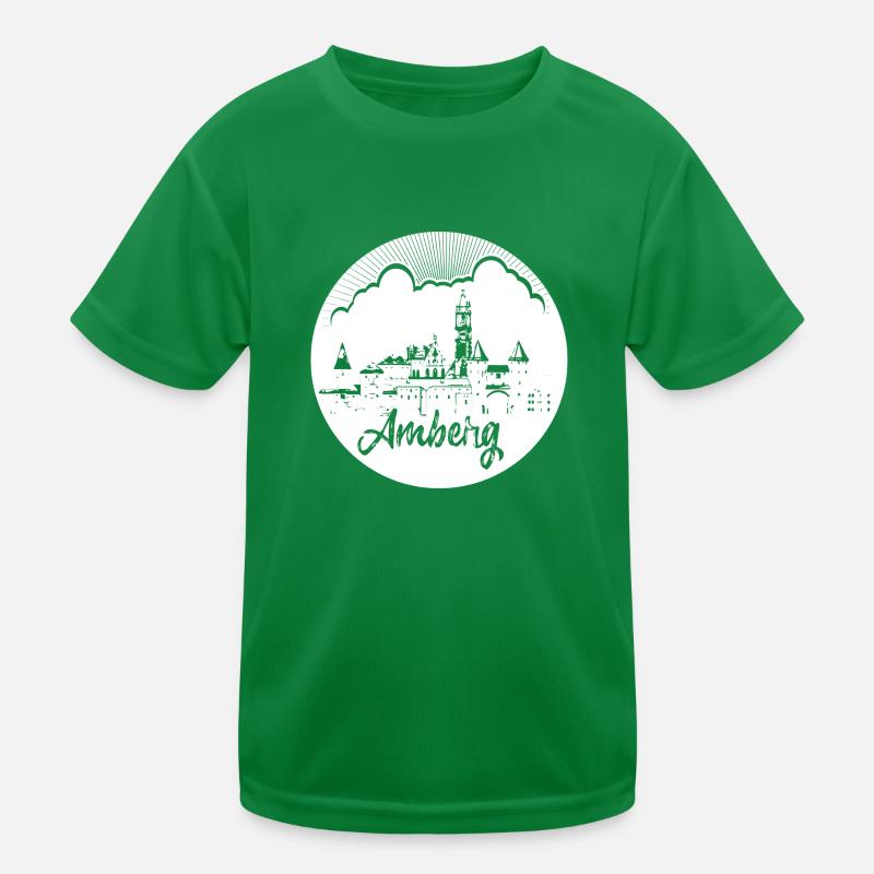 skyline, amberg, cercle, rétro, coupe aux ciseaux, blanc T-shirt sport Enfant