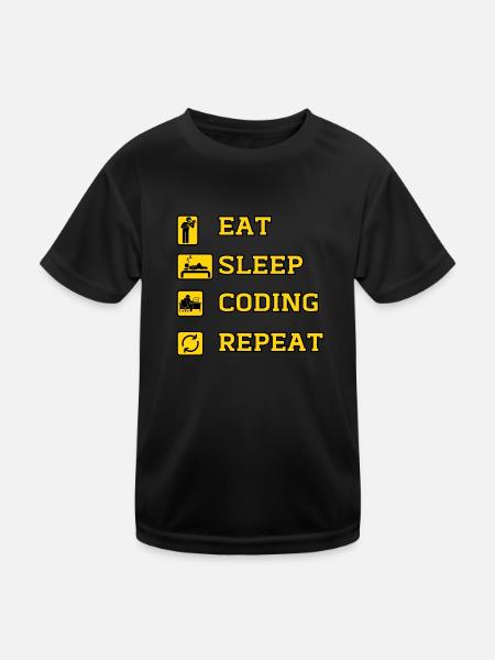 Eat Coding Repeat - T-shirt sport Enfant - noir