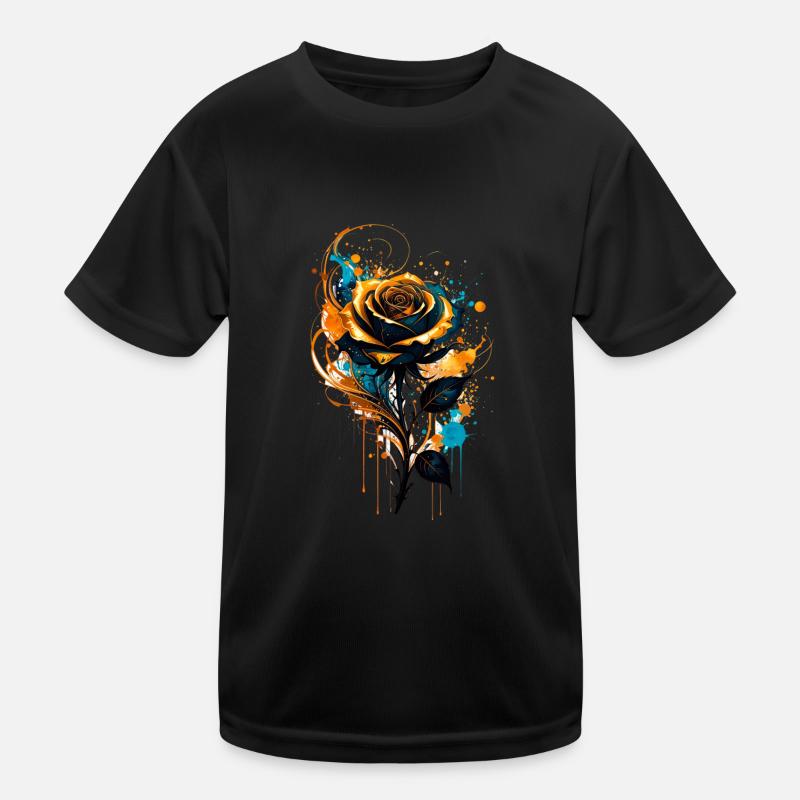 tinte,gold,Rose,illustration,malerei,graffiti Kinder Funktions-T-Shirt