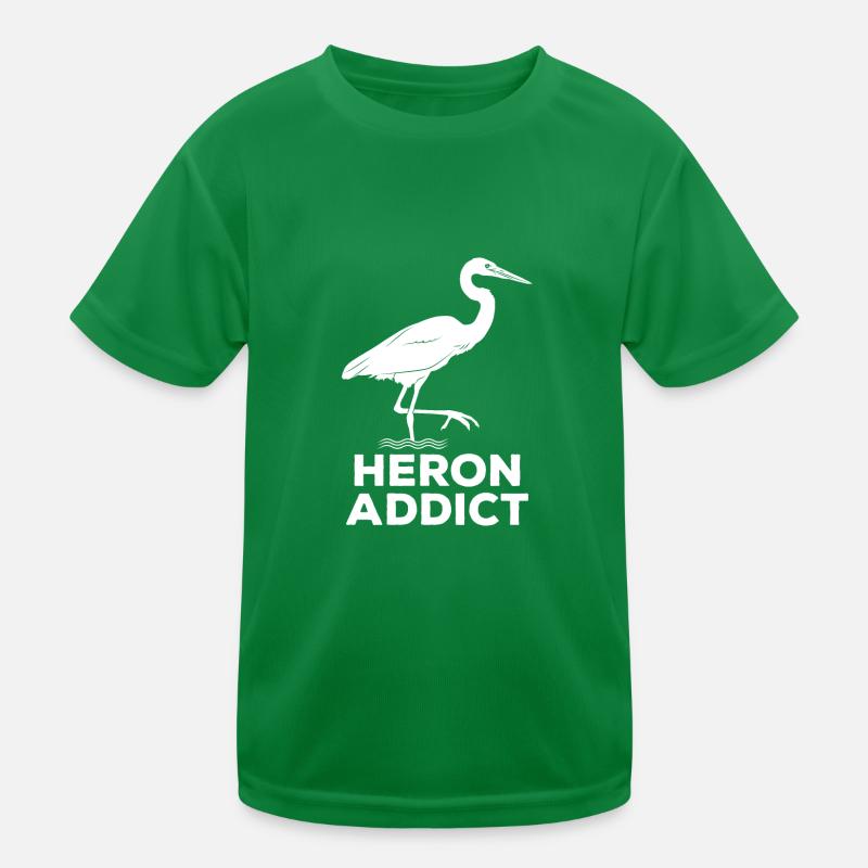 Heron Addict - Bird Watching Kids Functional T-Shirt