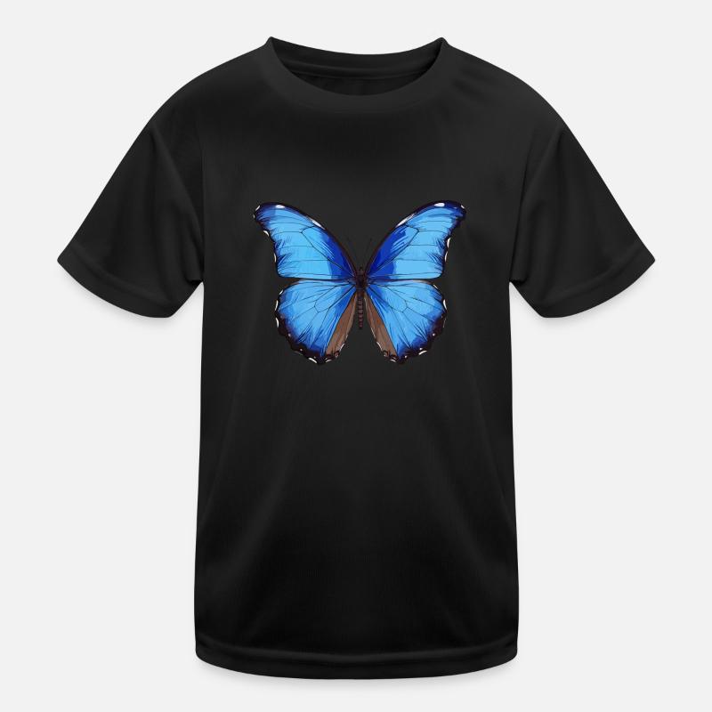 Blauer Morpho-Schmetterling Kinder Funktions-T-Shirt